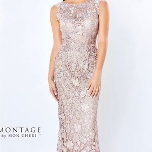 Montage by Mon Cherie Ombre MOB Gown, Size 10, Champagne colored
